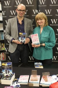 Me and Celia Bryce show off our books. 